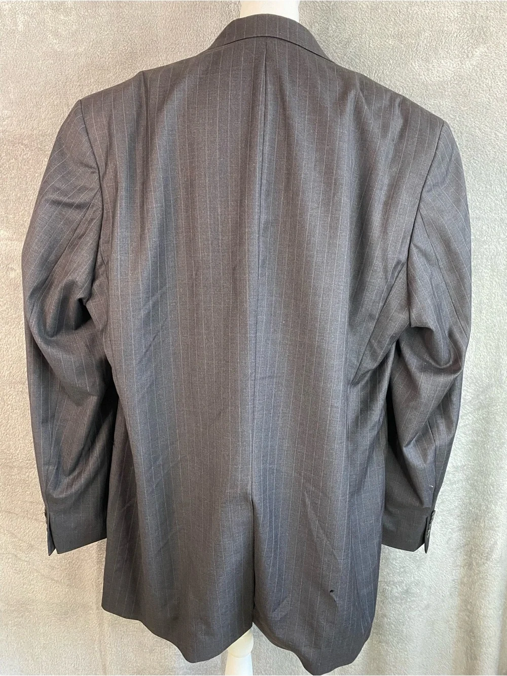 VTG Lauren Ralph Lauren Black Pinstripe Two-Button Wool Blazer 46XL Dark Academi